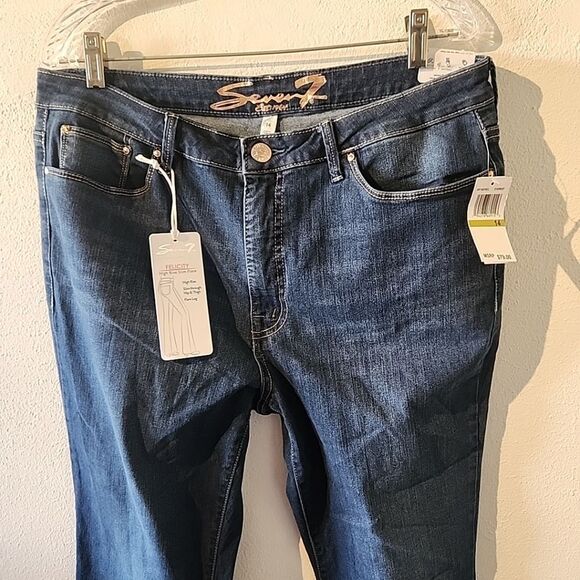 Women's Seven 7 Felicity High Rise Slim Flare Everest Jeans Sz 14 NEW - Picture 2 of 8